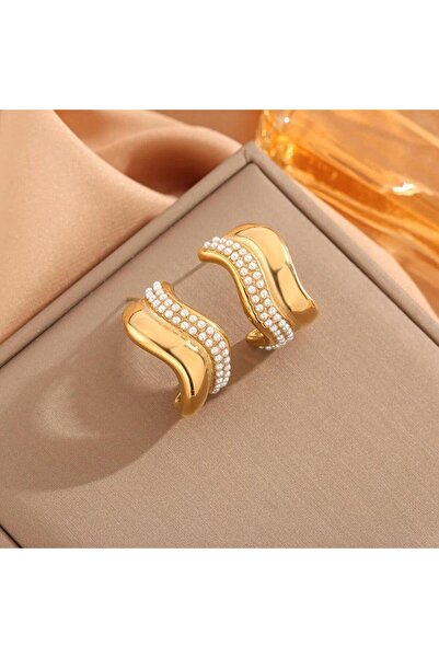 Pursehuit Σκουλαρίκια σε χρυσό χρώμα, κατασκευασμένα από ανοξείδωτο ατσάλι, μ...