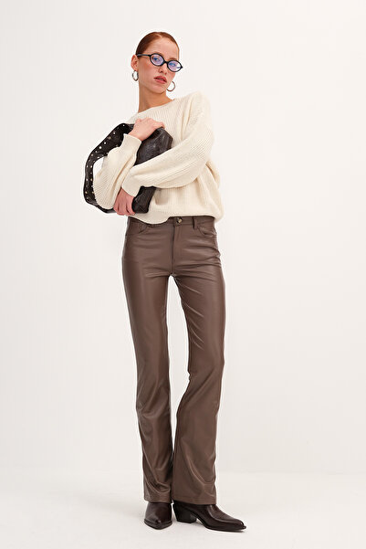 Addax Faux Leather Pants Pn17580