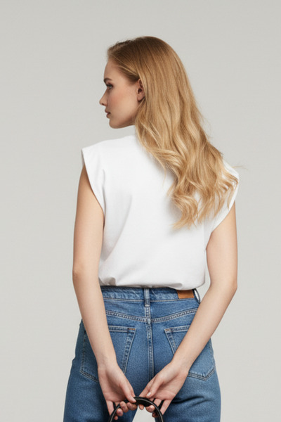 RANDOM Kadın Love Yazılı Sıfır Kollu Baskılı Tişört