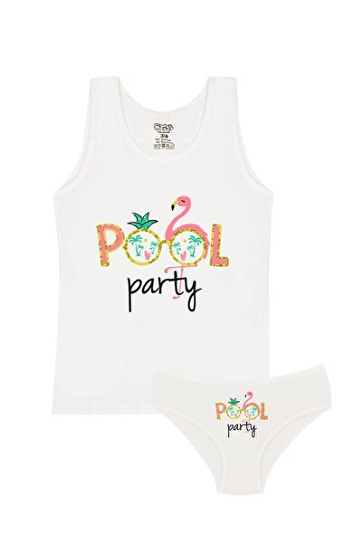 Öts Κοριτσίστικο εσώρουχο ελαστικό ύφασμα Ecru Flamingo (96% βαμβάκι - 4% ελαστάνη)