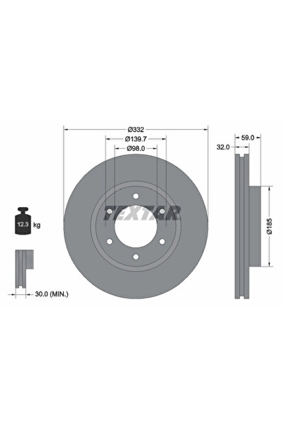 TEXTAR Disc Frana Changan CX70 Ford Ranger