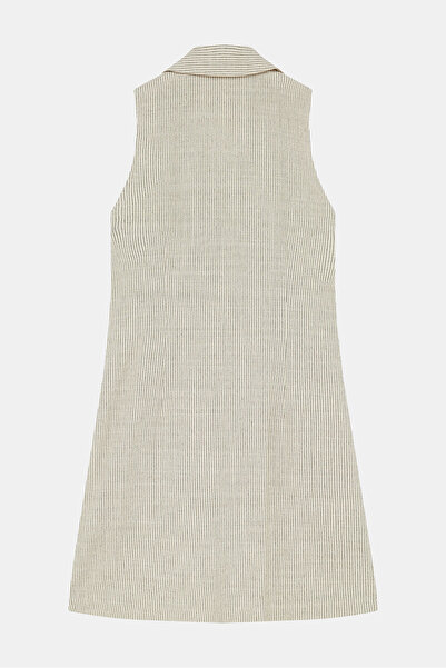 W Collection EKRU ÇİZGİLİ ELBİSE