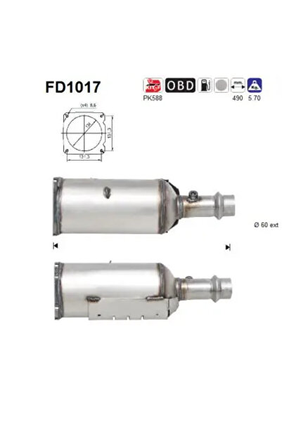 As Filtru Funingine/Particule Sist.De Esapament Peugeot 307