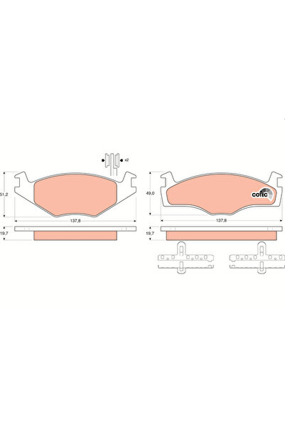 TRW Set Placute Frana Frana Disc Vw Golf 1/Golf 2/Golf 3 1975-2012
