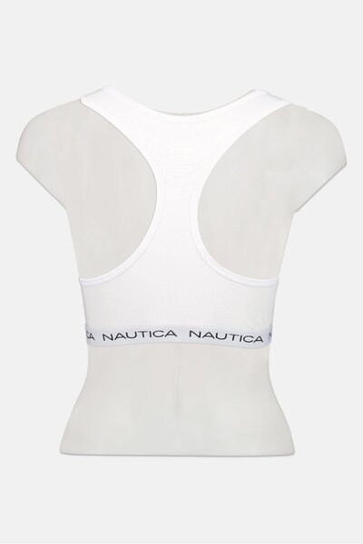 Nautica Women 2 Pieces Non Padded Brand Logo Bralette, White