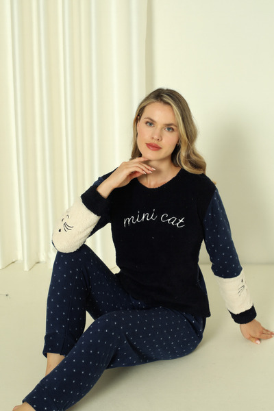 Wordex Fwn 3012 Plush Welsoft Fleece Winter Soft Women's Pajamas Set