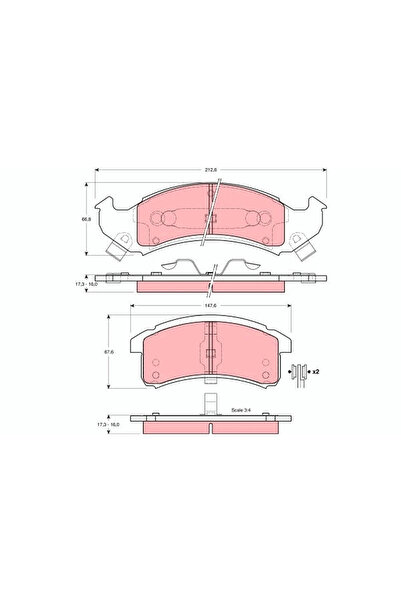 TRW Set Placute Frana Frana Disc Buick Lesabre/Park Avenue/Riviera Cupe Cadil...