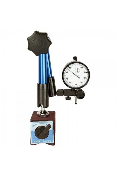 EXPERT Set comparator mecanic cu cadran, cursă de 10 mm, citire 0,01 mm, cu s...