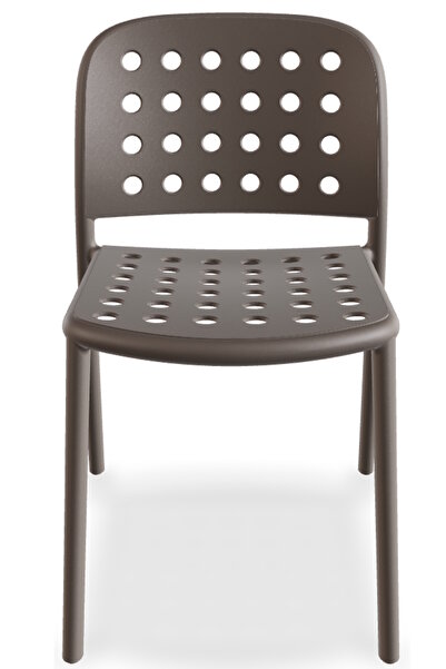 Papatya Bomonti Sandalye Küllü Kahve - Plastik Bahçe Balkon Mutfak Sandalyesi