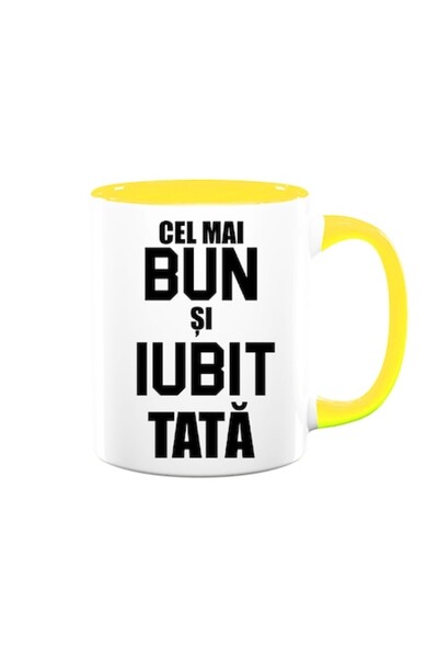 OEM Personalized Mug for Dad with Message: 'The Best and Beloved Dad', Black Model, Betaprint, White wit