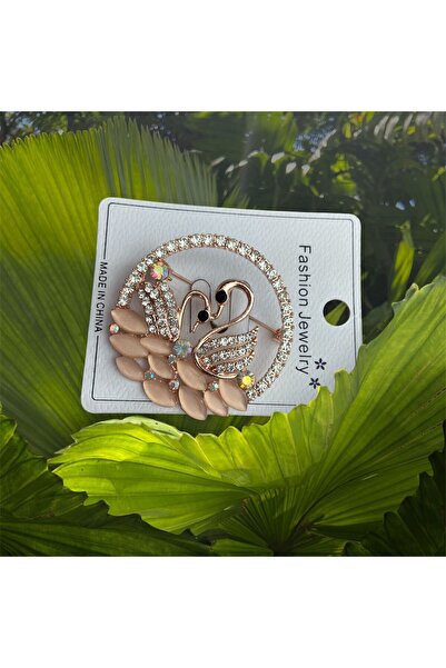 Fashion Jewellery kuğu desenli yaka iğnesi