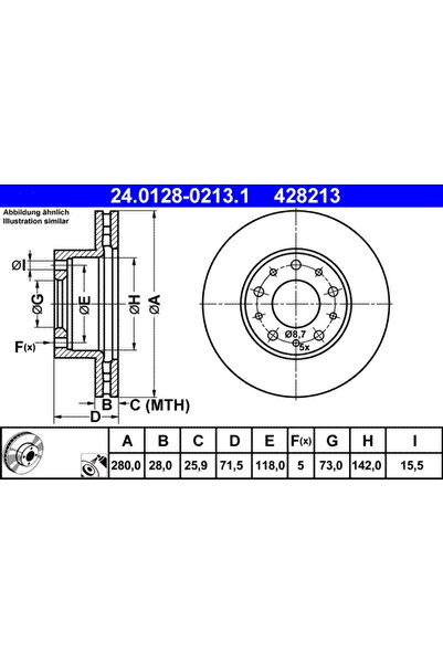 Ate Disc Frana Citroen Jumper 2 Bus/Jumper 2 Caroserie/Jumper 2 Platou / Sasi...