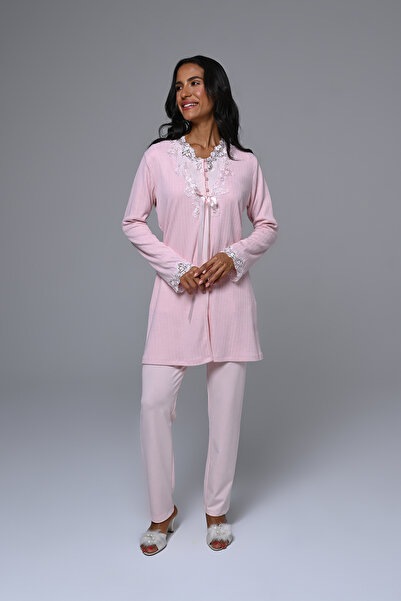 Marilyn Club Set de pijamale pentru femei cu halat de dimineata Set de 3 piese