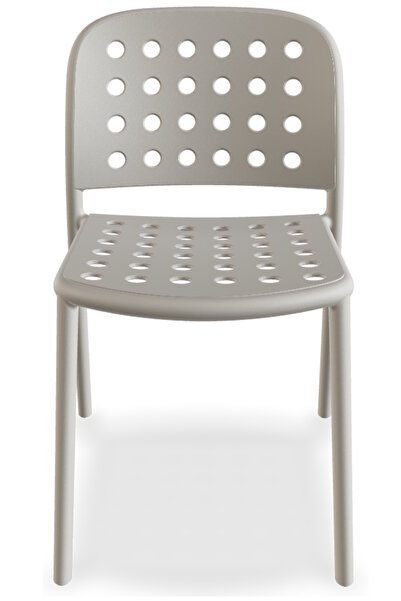 Papatya Bomonti Sandalye Açık Gri - Plastik Bahçe Balkon Mutfak Sandalyesi