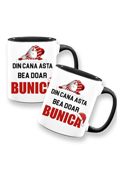 OEM Set 2 căni personalizate cu mesajul: „Din această cană bea doar bunicul/b...