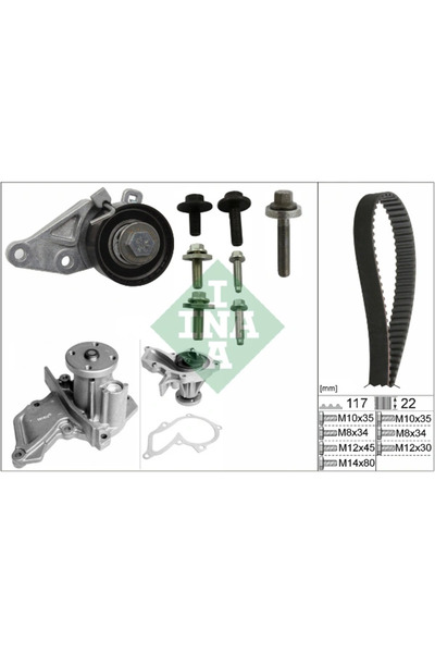 FAG Set Pompa Apa + Curea Dintata Ford Courier Pick-Up/Fiesta 4/Fiesta 5 Mazda 2