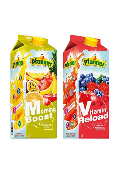 Pfanner 2 lt Morning Boost ve Vitamin Reload Meyve Suyu 2 li Paket