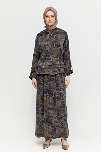 Setrms Kuşaklı Ceket Evaze Etekli İkili Takım