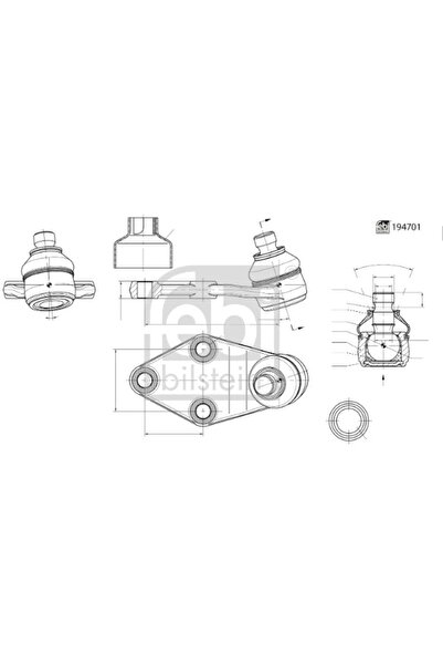 FEBI BILSTEIN Articulatie Sarcina/Ghidare Axa Fata Dreapta Mg Mg Zs Suv Mg (S...