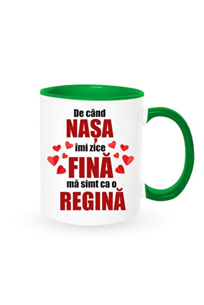 OEM Cană personalizată cu mesaj: „De când nașa mea mă numește fină, mă simt c...