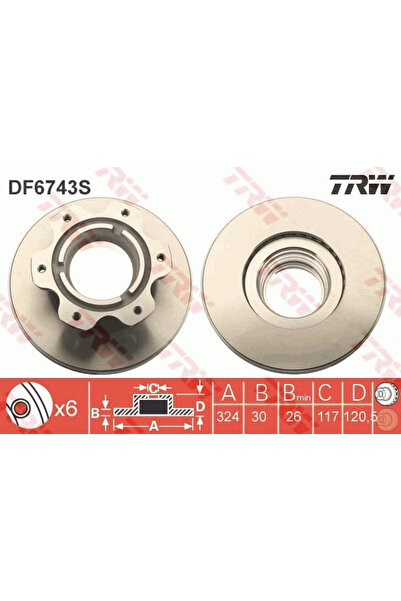 TRW Disc Frana Mercedes-Benz Vario Bus/Vario Caroserie/Vario Platou / Sasiu