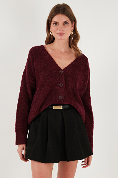 Lela Oversize Fit Düğmeli V Yaka Uzun Kollu Triko Hırka HIRKA 4616232