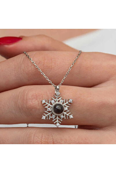 BlackCraft Mdb Silver 100 Languages I Love You Snowflake Women's Necklace
