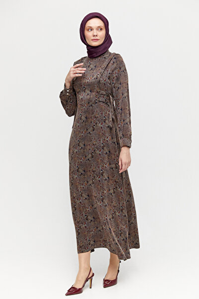 Setrms Desenli İpeksi Kupra Elbise