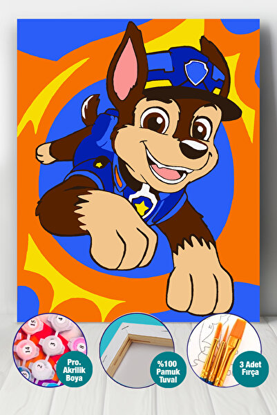 Picasso World Hobby Art Sayılarla Boyama Numaralı Tuval Seti Fırça Boya Dahil 30x40 Cm Köpek