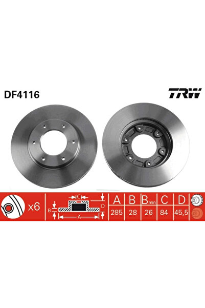 TRW Disc Frana Jinbei Granse Autobuz Toyota Granvia/Hiace / Commuter 5 Autobu...