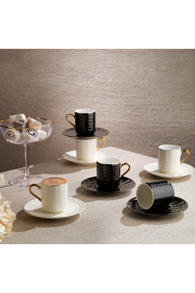 Schafer Glossy 6 Kişilik Kahve Fincan Seti 12 Parça-Asorti01