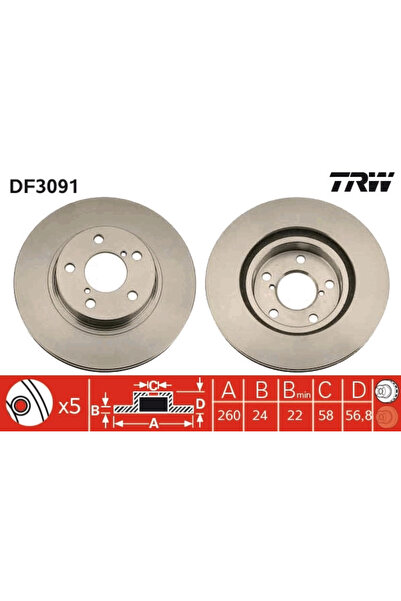 TRW Disc Frana Subaru Impreza/Legacy 1/Legacy 2