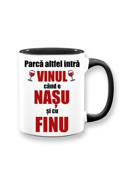 OEM Cană personalizată cu mesajul: „E diferit să bei vin când ești cu nașul ș...