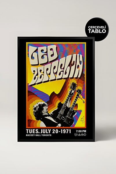 House Gorgeous Tablou cu ramă retro cu design de concert Led Zeppelin Nr.:1