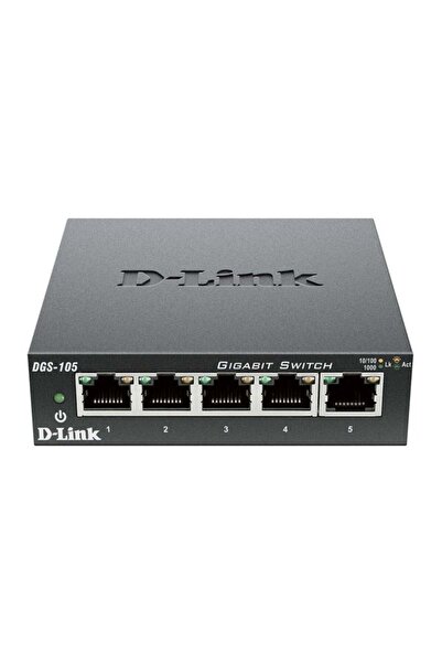 D-Link مفتاح سطح مكتب غير مُدار DGS-105 بخمسة منافذ جيجابت أسود