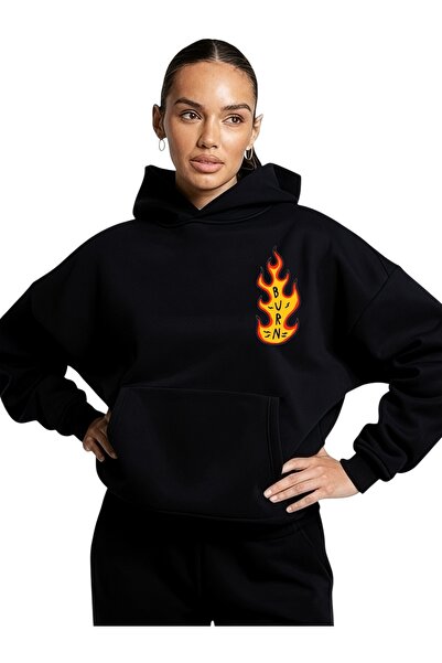 ArtYus Unisex Burn Flame Colorat Special cu imprimeu Bumbac supradimensionat ...