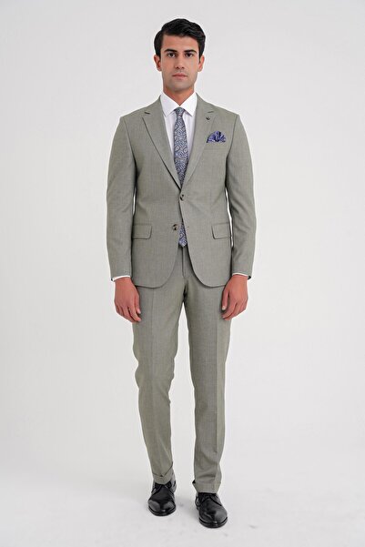 Efor Slim Fit Çift Yırtmaç Esnek Yün Nefti Takım Elbise Tk 918