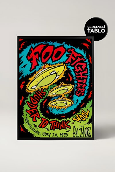 House Gorgeous Pictură cu cadru retro cu design de concert Foo Fighters Nr.:2