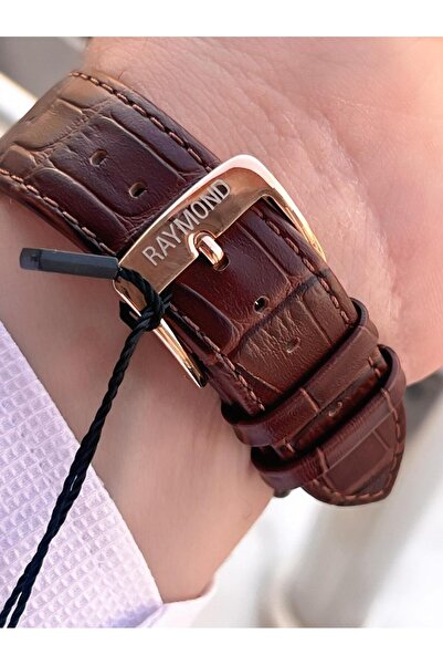 Raymond Special Leather Cord for Engagement and Grooms 2 Years Warranty 5 Atm Men's Wristwatch+Bracelet Rmd.49