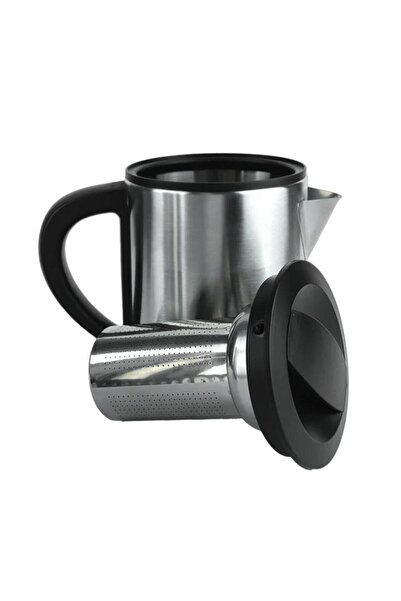 Crown Crw-2201 1800W 1.8 - 0.8 Liter Steel Bowl Tea Maker Kitchen Kettle with Teapot and Strainer Inox