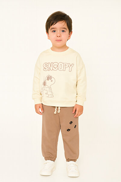 WORRN Boy's 100% Cotton Snoopy Embroidered Elasticated Leg Trendy Set for Age...