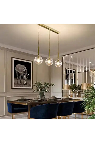 LED CONCEPT Lustra LED cu abajururi, aurie, liniara, 58x18x100cm, 3xE27