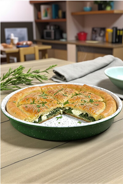 İnci Emaye No 34 Enameled Oven Tray Round Tray ~34 Cm