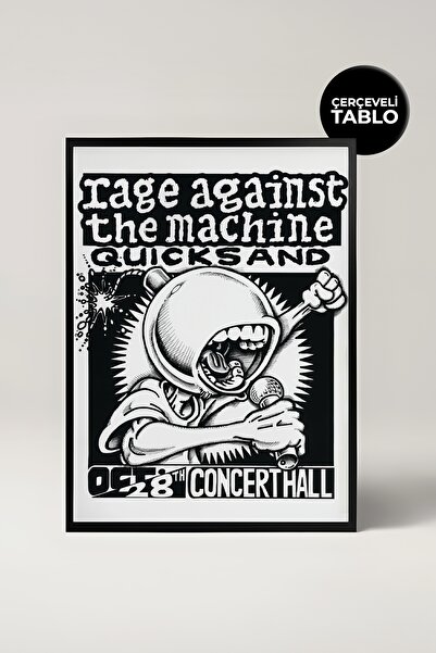 House Gorgeous Pictură cu cadru retro cu design de concert Rage Against The M...
