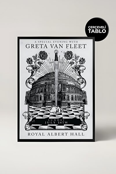 House Gorgeous Pictură cu cadru retro cu design de concert Greta Van Fleet