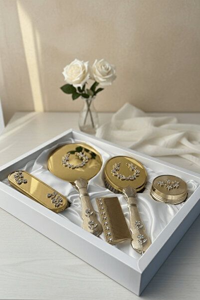Pierre Paris Flower Motif Gift Mirror Comb Set – Special for the Bride's Trunk