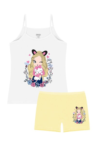 Öts Κοριτσίστικο μπλουζάκι Boxer ελαστικό ύφασμα White Girl (96% βαμβάκι - 4% ελαστάνη)