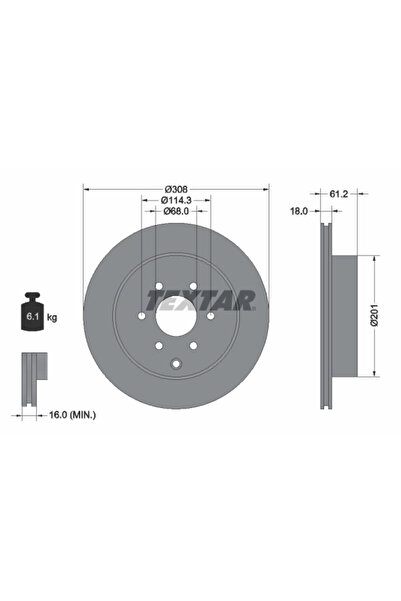 TEXTAR Спирачен диск Mercedes-Benz 10-класа Nissan Navara NP300 пикап/Navara ...