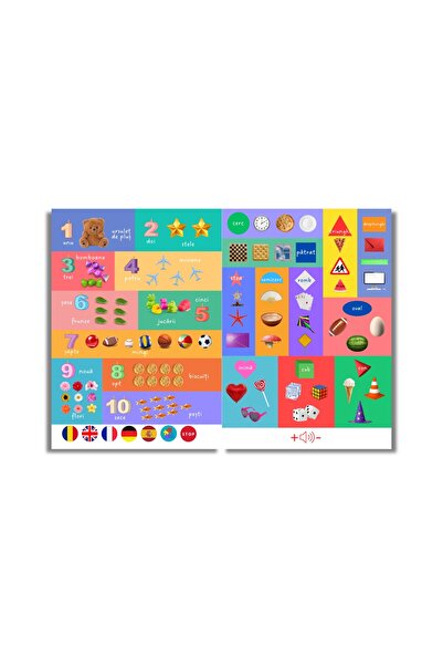 minibooks Carte interactiva cu sunete - Primele Cuvinte - Dictionar ilustrat in 5 limbi