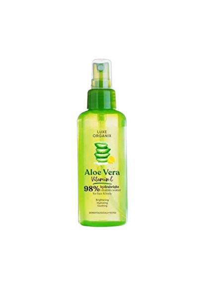 LUXE ORGANIX ماء فيتامين سي من خلاصة الصبار، 98% هايدرابرايت للوجه والجسم